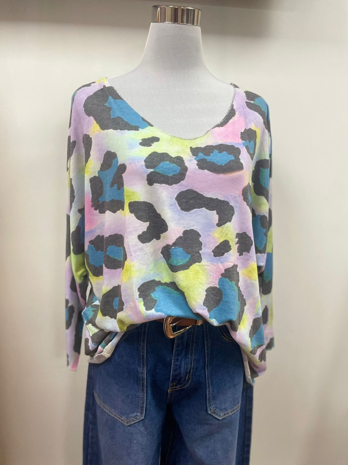 Polera Hilo Animal Print, Manga 3/4 - Imagen 2