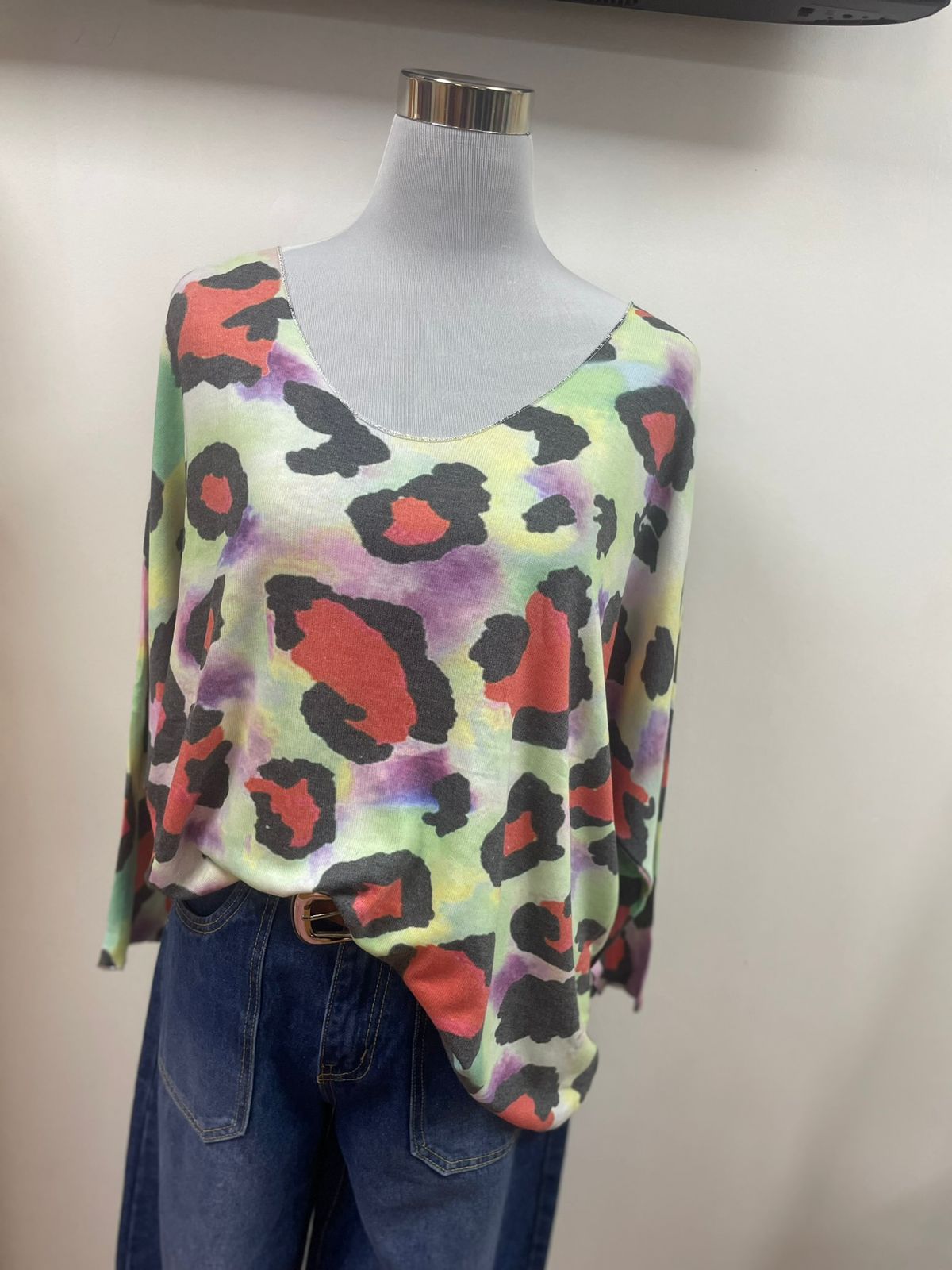 Polera Hilo Animal Print, Manga 3/4 - Imagen 3